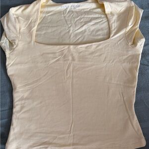 Pink Rose Women's Light Yellow Short Sleeve Top